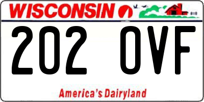 WI license plate 202OVF