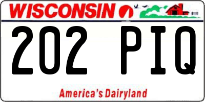 WI license plate 202PIQ