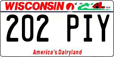 WI license plate 202PIY