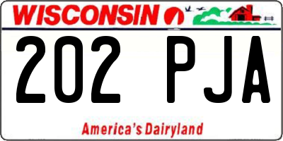 WI license plate 202PJA