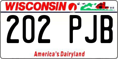 WI license plate 202PJB