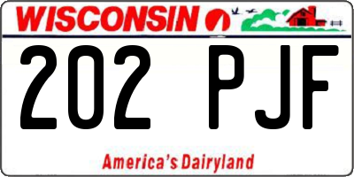 WI license plate 202PJF