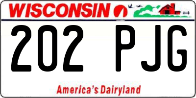 WI license plate 202PJG