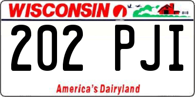 WI license plate 202PJI