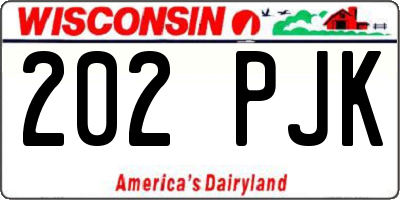 WI license plate 202PJK