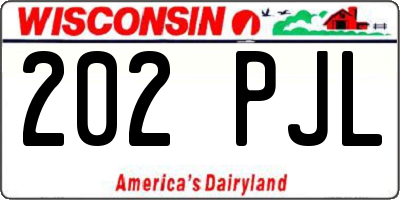 WI license plate 202PJL