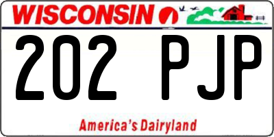 WI license plate 202PJP
