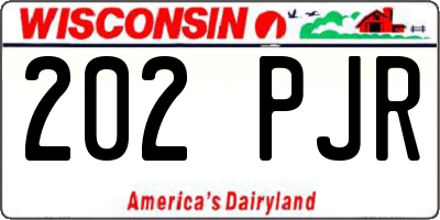 WI license plate 202PJR