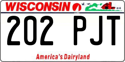 WI license plate 202PJT