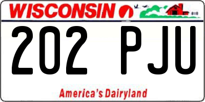 WI license plate 202PJU