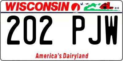 WI license plate 202PJW