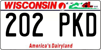 WI license plate 202PKD