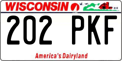 WI license plate 202PKF