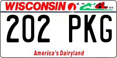 WI license plate 202PKG