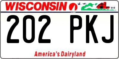 WI license plate 202PKJ