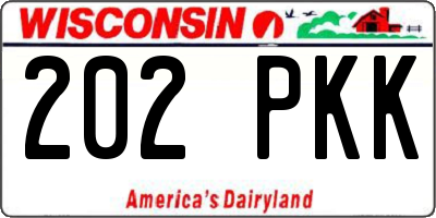 WI license plate 202PKK