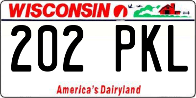 WI license plate 202PKL