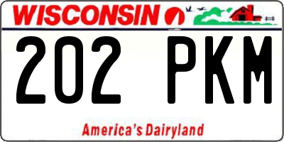WI license plate 202PKM