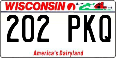 WI license plate 202PKQ
