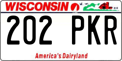 WI license plate 202PKR