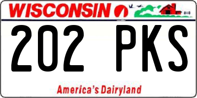 WI license plate 202PKS
