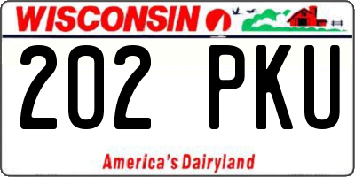 WI license plate 202PKU
