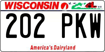 WI license plate 202PKW