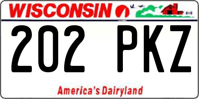 WI license plate 202PKZ