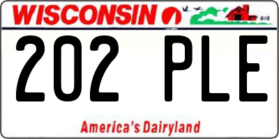WI license plate 202PLE