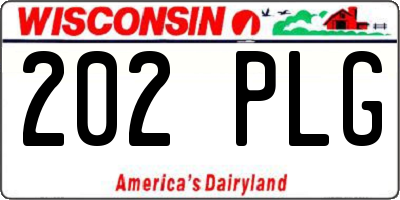WI license plate 202PLG