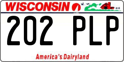 WI license plate 202PLP