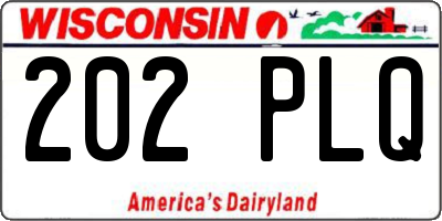 WI license plate 202PLQ