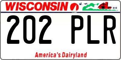 WI license plate 202PLR
