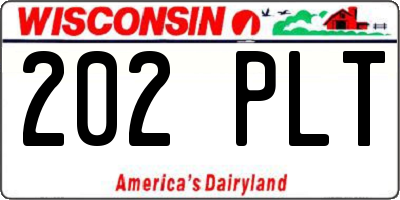 WI license plate 202PLT
