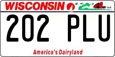 WI license plate 202PLU