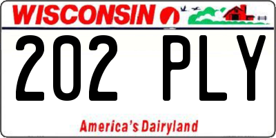WI license plate 202PLY