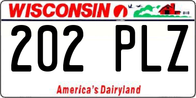 WI license plate 202PLZ