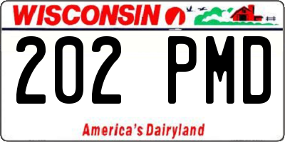 WI license plate 202PMD