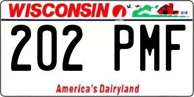 WI license plate 202PMF