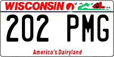 WI license plate 202PMG
