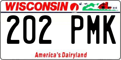 WI license plate 202PMK