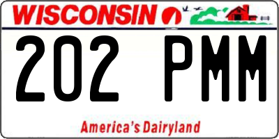 WI license plate 202PMM