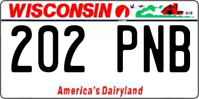 WI license plate 202PNB