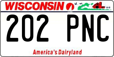 WI license plate 202PNC