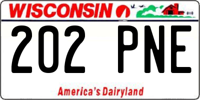 WI license plate 202PNE