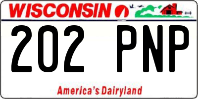 WI license plate 202PNP
