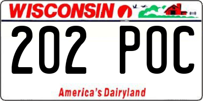 WI license plate 202POC