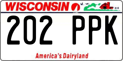 WI license plate 202PPK