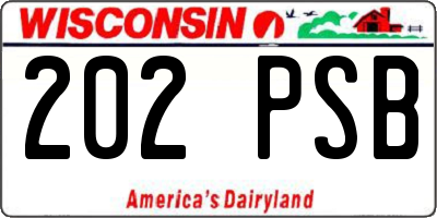 WI license plate 202PSB