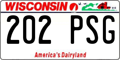 WI license plate 202PSG